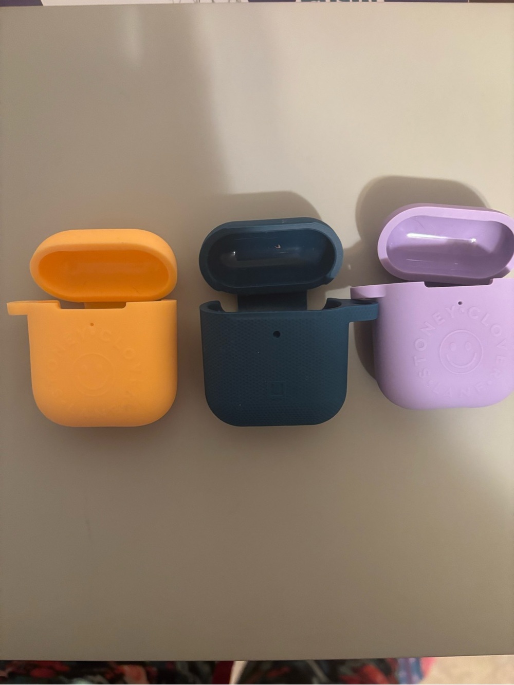 Silicone Protective AirPod Cases - Yellow, Blue, Lavender 3 pack first gen